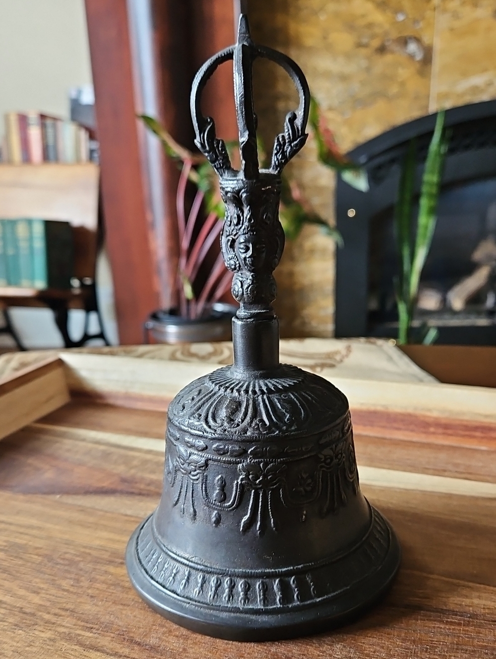 VTG Antique Tibetan Buddhist Ritual Bell (Ghanta/Drilbu) - Natural Dark Patina
